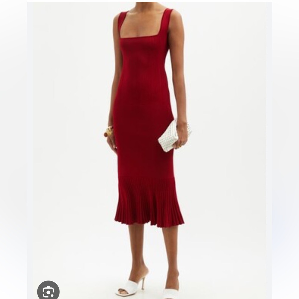 Galvan London red Atalanta knit dress
